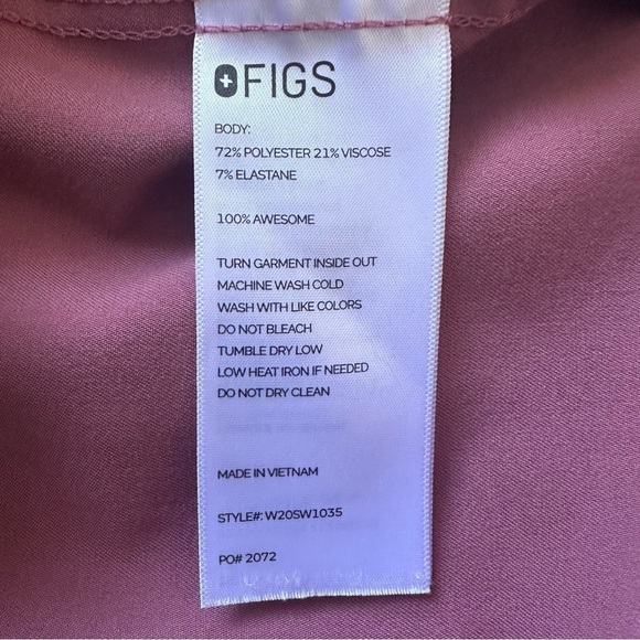 Figs Scrub Top Nata Zip Henley Technical Collection Mauve XXS - Picture 8 of 11
